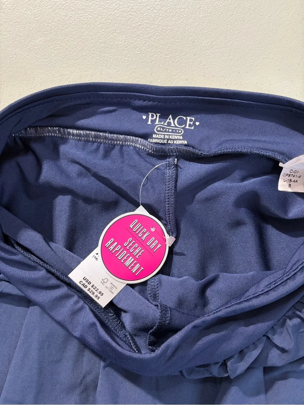 Children’s Place Navy Active Skort XL NWT